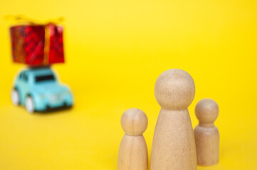 Family awaits father's return, hearts fluttering with excitement for the festive surprise.