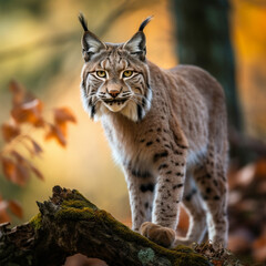 Obraz premium Balkan lynx, professional shot, wallpapers, 8k, film photography created with Generative Ai