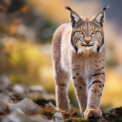 Obraz premium Balkan lynx, professional shot, wallpapers, 8k, film photography created with Generative Ai