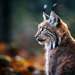Obraz premium Balkan lynx, professional shot, wallpapers, 8k, film photography created with Generative Ai