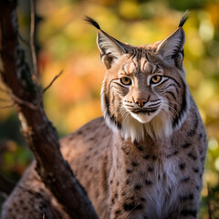 Obraz premium Balkan lynx, professional shot, wallpapers, 8k, film photography created with Generative Ai