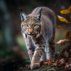 Obraz premium Balkan lynx, professional shot, wallpapers, 8k, film photography created with Generative Ai