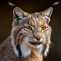 Fototapeta premium Balkan lynx, professional shot, wallpapers, 8k, film photography created with Generative Ai