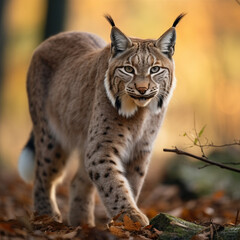 Obraz premium Balkan lynx, professional shot, wallpapers, 8k, film photography created with Generative Ai