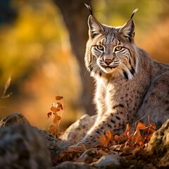 Obraz premium Balkan lynx, professional shot, wallpapers, 8k, film photography created with Generative Ai