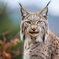 Obraz premium Balkan lynx, professional shot, wallpapers, 8k, film photography created with Generative Ai