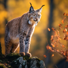 Obraz premium Balkan lynx, professional shot, wallpapers, 8k, film photography created with Generative Ai
