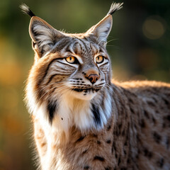 Fototapeta premium Balkan lynx, professional shot, wallpapers, 8k, film photography created with Generative Ai