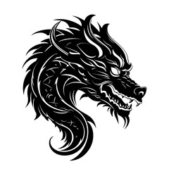 Dragon head silhouette. Dragon logo design