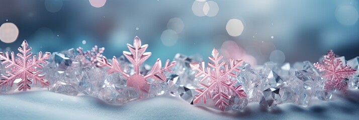 Fototapeta na wymiar snowflake background with glimmering lights