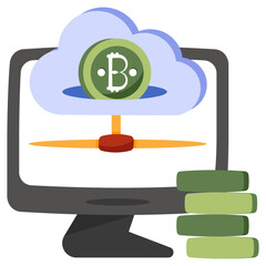 A perfect design icon of cloud bitcoin 

