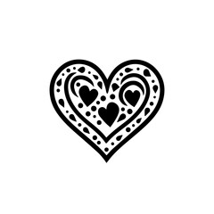 Heartfelt Embrace: Romantic Heart Vector - An Artistic Expression of Love in a Stylish and Decorative Design