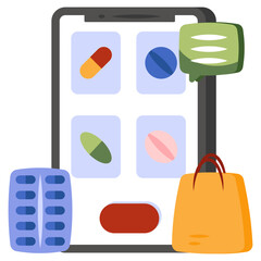 Mobile medicines icon, editable vector 

