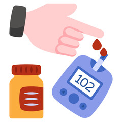Obraz premium Sugar test machine icon, flat design of glucometer