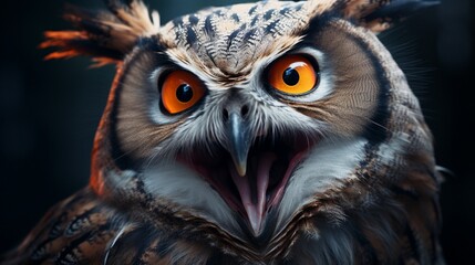 Fototapeta premium Winking owl in close-up.