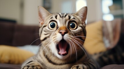 surprised cat make big eyes. American shorthair surprised cat or kitten funny face big eyes, cute, domestic, kitten, feline, Emotional surprised, kitty, wow