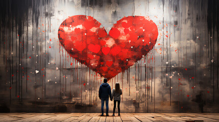 Large heart painted on barnwood - Valentine’s Day - romantic - love - romance - vintage - retro 
