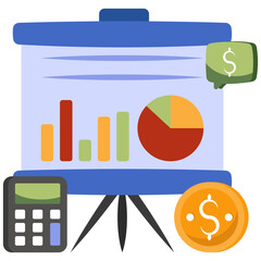 A creative design icon of financial presentation 

