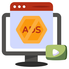 Premium download icon of no ad

