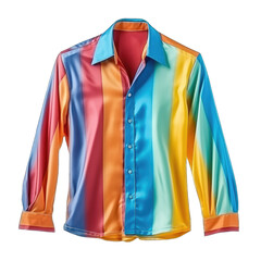 Colorful retro shirt isolated on transparent background. Retro fashion style