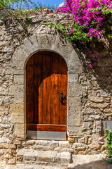 Details of the colorful alleys in the village of Le Castellet in south of France