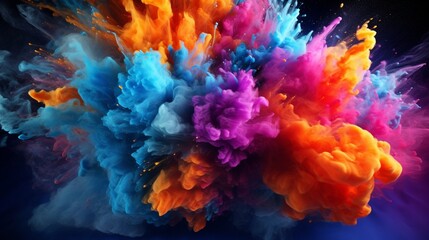 Fototapeta na wymiar Inventive color splash from powder.