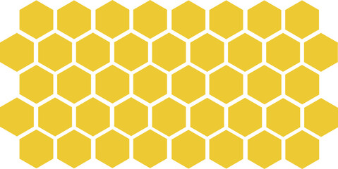 Sunny Honeycombs: Vibrant Yellow Hexagonal Patterns - Nature-Inspired Geometric Design in Contemporary Vector Illustration