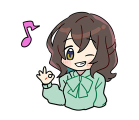 お金に関するかわいい女性のイラスト素材