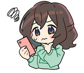 お金に関するかわいい女性のイラスト素材