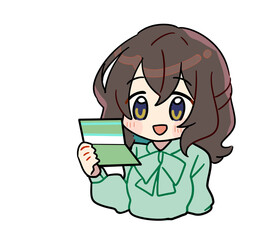 お金に関するかわいい女性のイラスト素材