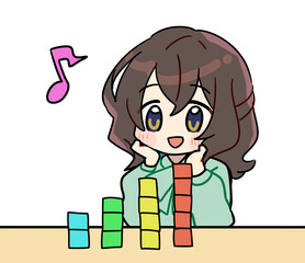 お金に関するかわいい女性のイラスト素材