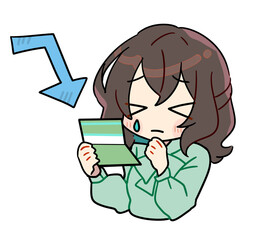 お金に関するかわいい女性のイラスト素材