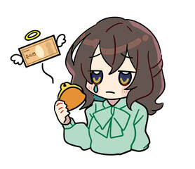 お金に関するかわいい女性のイラスト素材