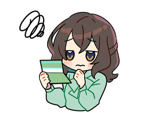 お金に関するかわいい女性のイラスト素材