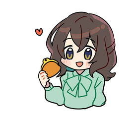 お金に関するかわいい女性のイラスト素材