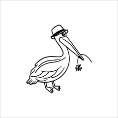 vector illustration of a pelican