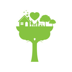 Ecology concept and Environmental ,design elements for sustainable energy, Vector illustration