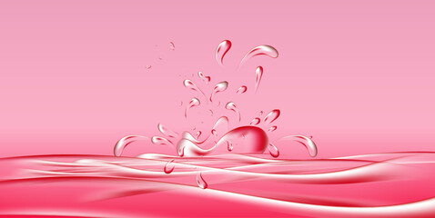pink liquid splash