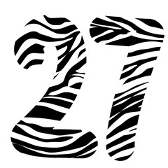 illustration of numbers with a zebra pattern
