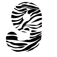 illustration of numbers with a zebra pattern