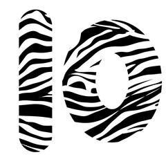 illustration of numbers with a zebra pattern