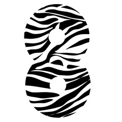 illustration of numbers with a zebra pattern