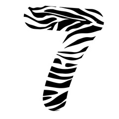 illustration of numbers with a zebra pattern