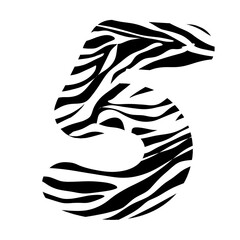 illustration of numbers with a zebra pattern