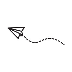 Paper plane thin line icon.