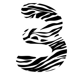 illustration of numbers with a zebra pattern