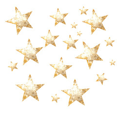 Sparkly stars  on isolated with transparent concept