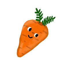 Sweet fresh carrot watercolor illustration
