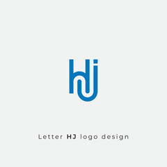 HJ Letter logo design icon minimal and clean