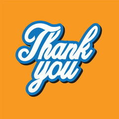 Thank you 3d typography design vector